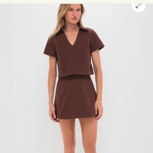 Brown Cropped Shirt